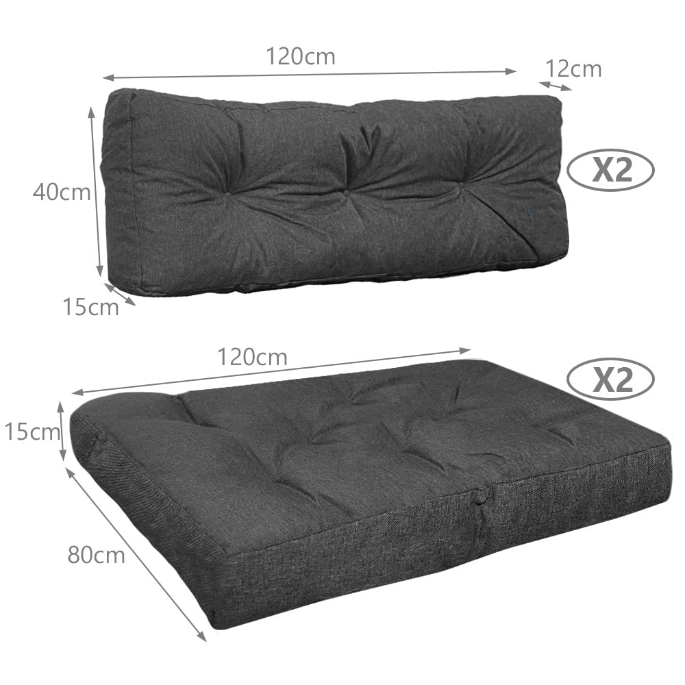 Plofkussen voor palletkussen 120 x 40