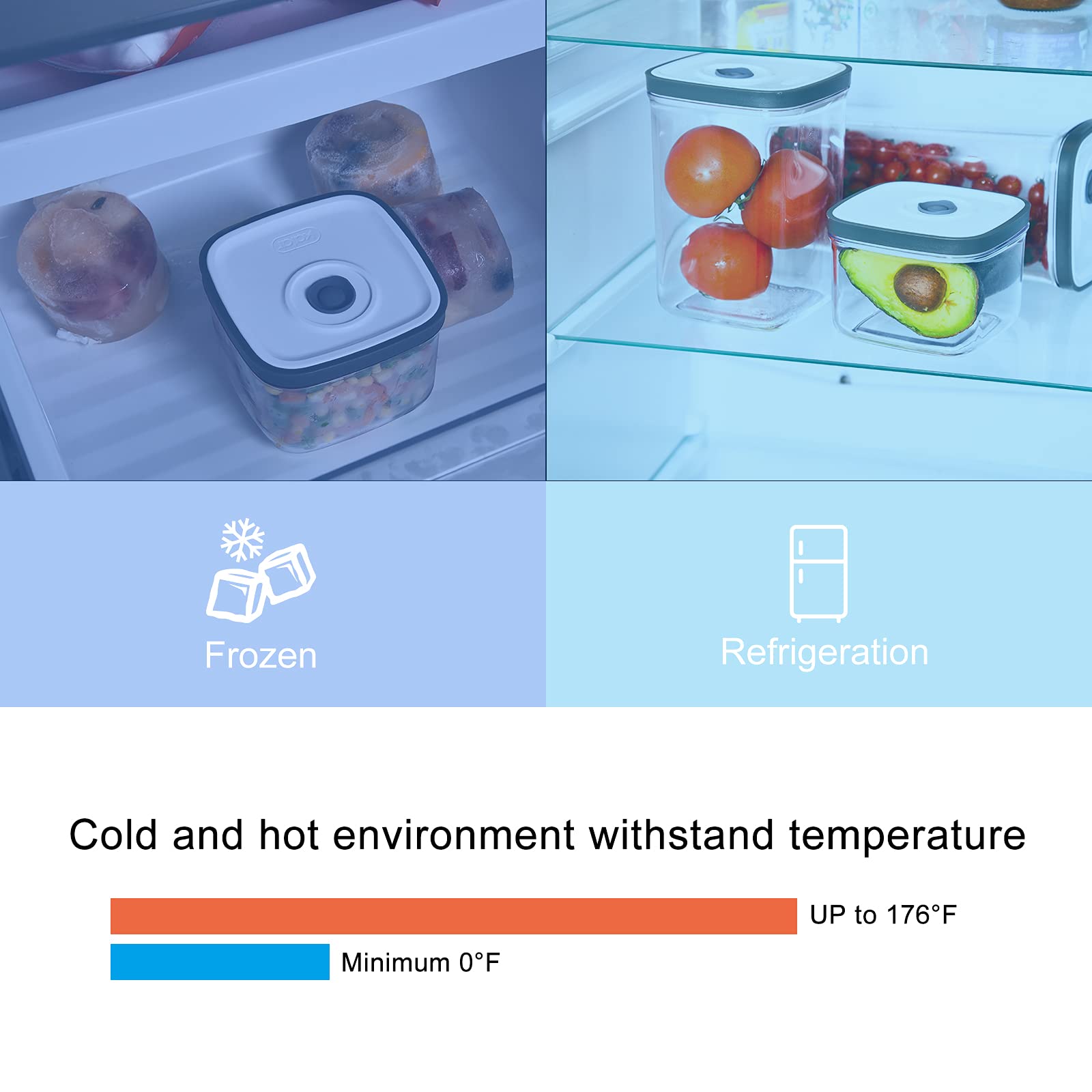 Buy KALAR Food Saver Containers for Vacuum Seal,Vacuum Sealed Containers for Food, Reusable