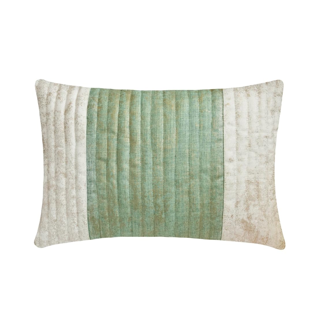 The HomeCentric Decorative Blue/White 30x55 cm (12"x22") Lumbar Cushion Covers, Jacquard Foil/Patchwork/Quilted Lumbar Cushion Covers, Striped Pattern Modern Style - Powder Kissed โ image 1