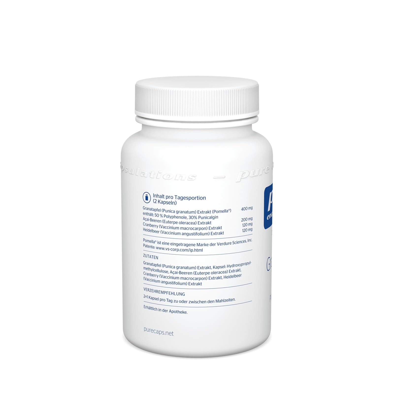 Pure Encapsulations - Granatapfel Plus - Hochwertiger Granatapfel Extrakt - Mit Acai-, Cranberry- und Heidelbeerextrakt - 60 Kapseln