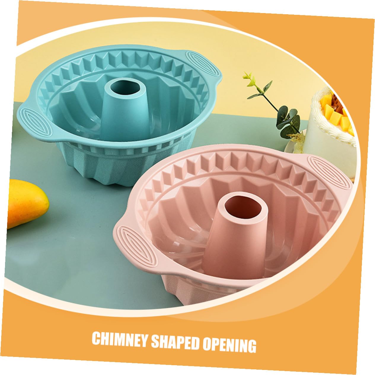 Zerodeko Set 3 Stampi per Torta in Silicone Antiaderente, Forma Rotonda Apertura a Stufa, capacità Grande per Forno e Lavastoviglie