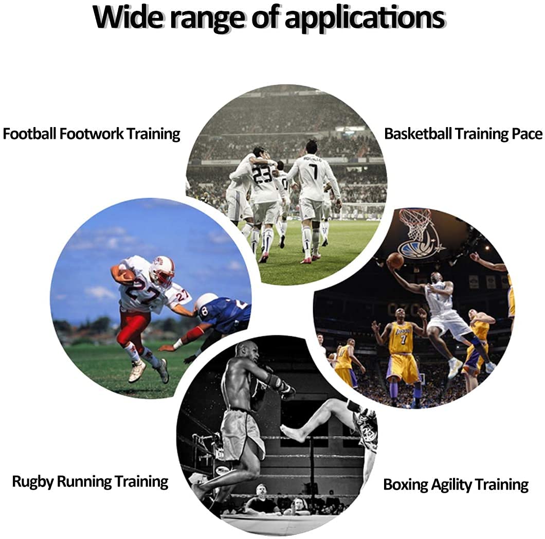 Fußball Trainingszubehör Koordinationsleiter Trainingsleiter, Koordinationsleitern mit 12 Hütchen, Widerstandsschirm und 4 Pfählen mit Tragetasche für Fußballtraining