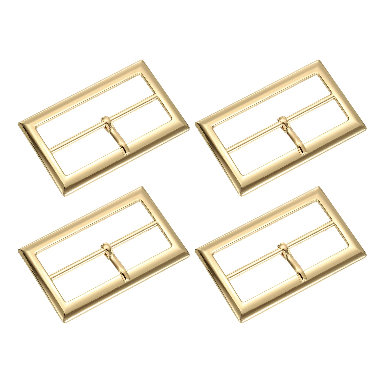 uxcell 4Pcs Single Prong Belt Buckle, 1.3", 1.5", 1.7", 1.9" Adjustable Rectangle Roller Buckle for Purse Bag Leather