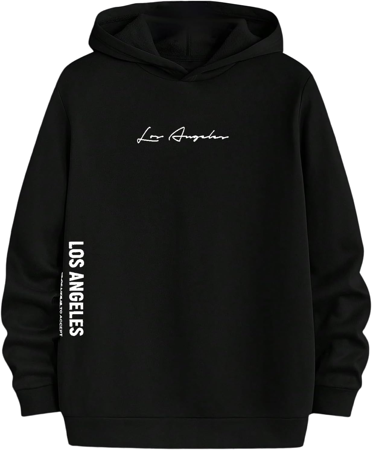 SHENHE Men's Graphic Hooded Sweatshirt Oversized Letter Print Casual Hoodie Pullover