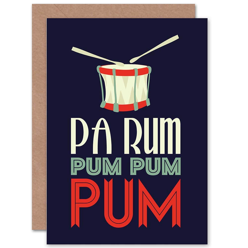 Wee Blue Coo CARD CHRISTMAS XMAS LITTLE DRUMMER BOY LYRICS GIFT CP2991