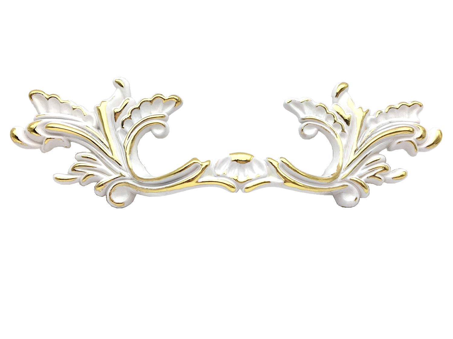 Tirador de gabinete de oro blanco con diseño artístico de hojas de 3 pulgadas