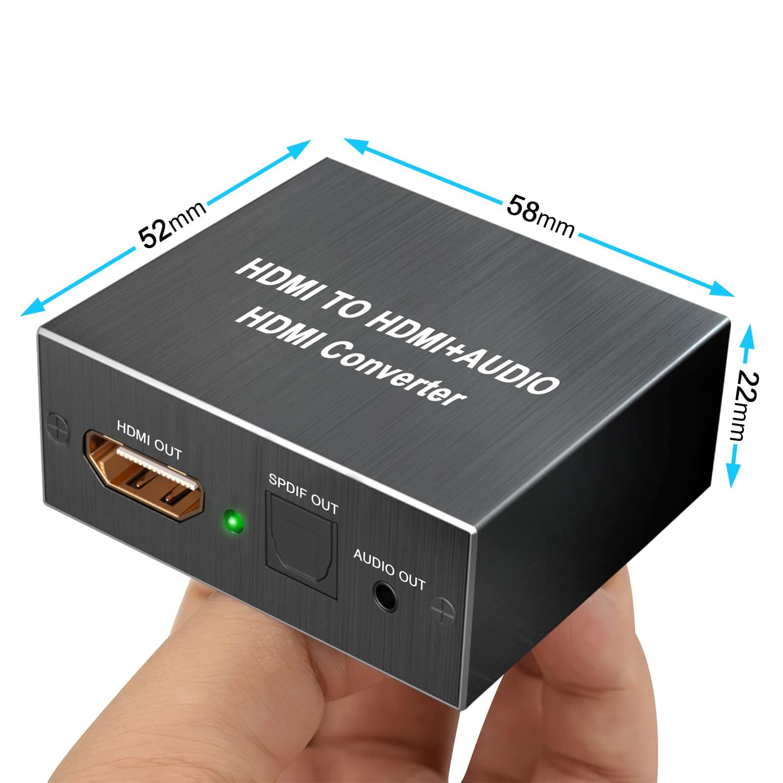 AMANKA HDMI Audio Extractor 4Kx2K, Convertisseur HDMI Optique HDMI pour Xbox PS4 Blu-Ray 3D Aluminum