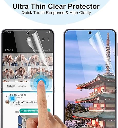 Miniatura 6 de Película protectora de pantalla de hidrogel ultrafina para Samsung Galaxy Z Flip 4 HD Película de TPU flexible transparente para Galaxy Z Flip4 [no
