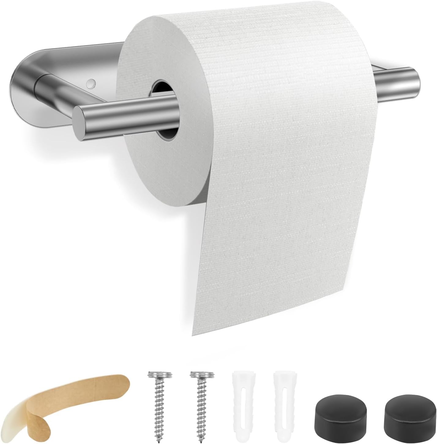 Stainless Steel Wall - Mounted Toilet Paper Holder, Essential Bathroom & RV Accessory,Silver