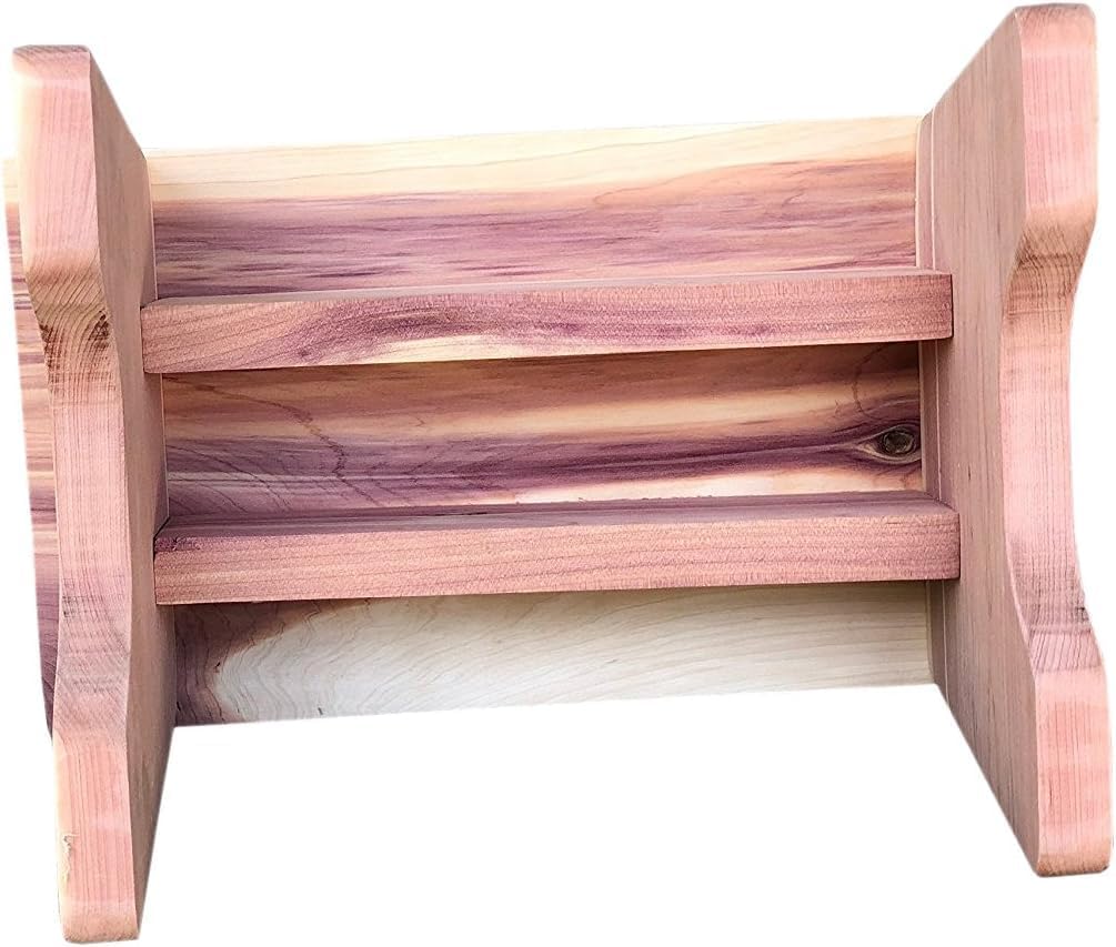 Vundahboah Amish Goods Cedar One Step Stool (Curved Style), Brown