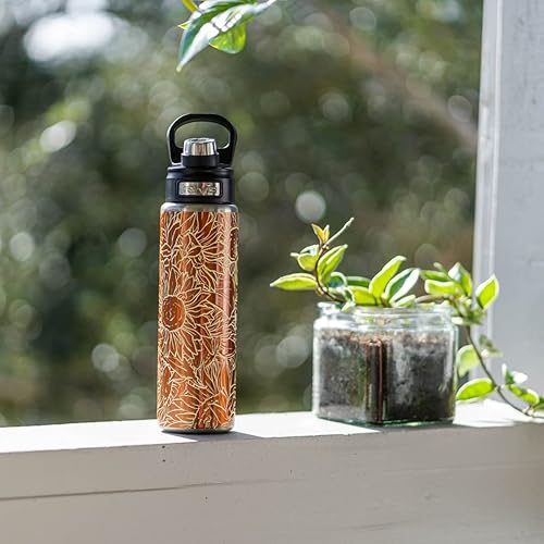Miniatura 4 de Tervis Vaso aislado de triple pared Sunflower Power mantiene las bebidas frías, botella de boca ancha de 24 onzas, acero inoxidable