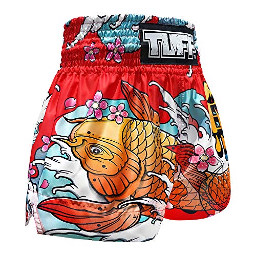 Tuff Sport Muay Thai Shorts Boxing Trunks MMA Workout Training (TUF-MS637-RED, XXL)