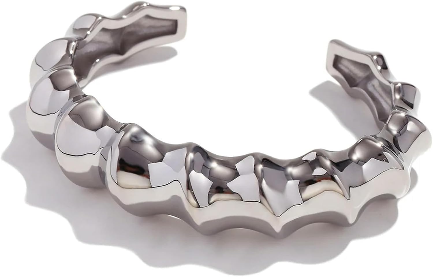 [小さな店] ステートメントカフバングルセット 18Kゴールドメッキジュエリーセット 防水ステンレススチールバングル