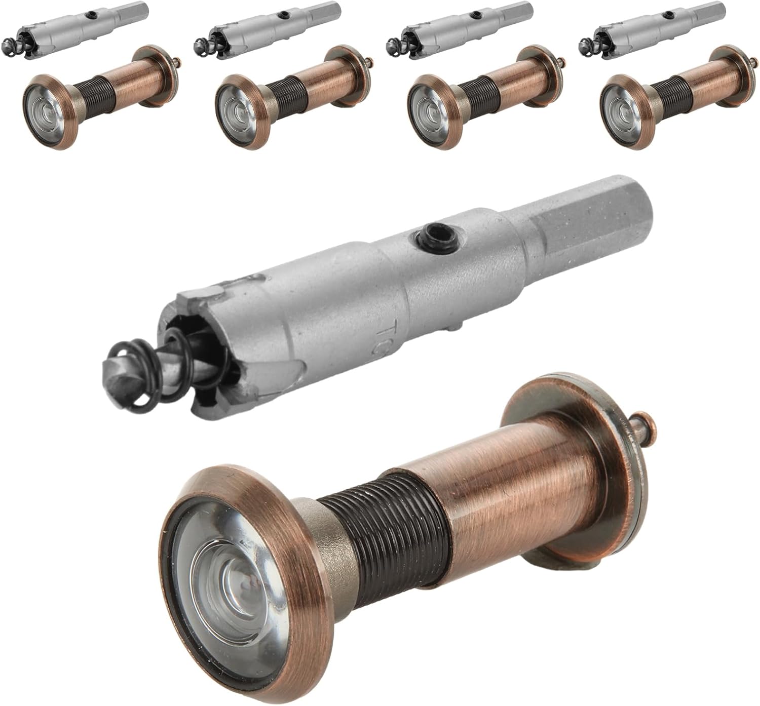 4 Pack Door Viewer Peephole 200-Degree Door Viewer with 16mm/0.63inch Drill Bit for 1-1/2" to 2-3/8" Doors Zinc Alloy Peephole for Front Door with Heavy Duty Privacy Cover, Black