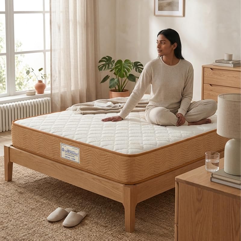Image of DREAMZEE Ortho-Care 100% Natural Latex Mattress | Medium Comfort | Eco-Institut Certified | Hybrid Series - Double Size (72x48x6 Inches) | 10 Years Warranty