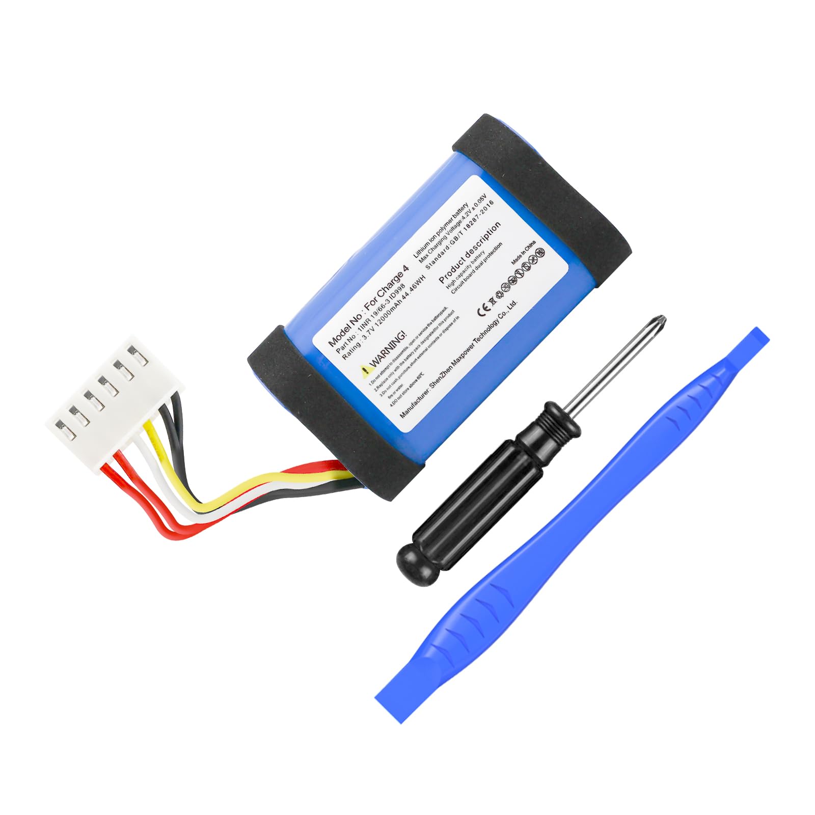 Batterie 12000mAh 7.4V Pour JBL Charge 4 - Rechange Compatible 1INR19/66-3, ID998
