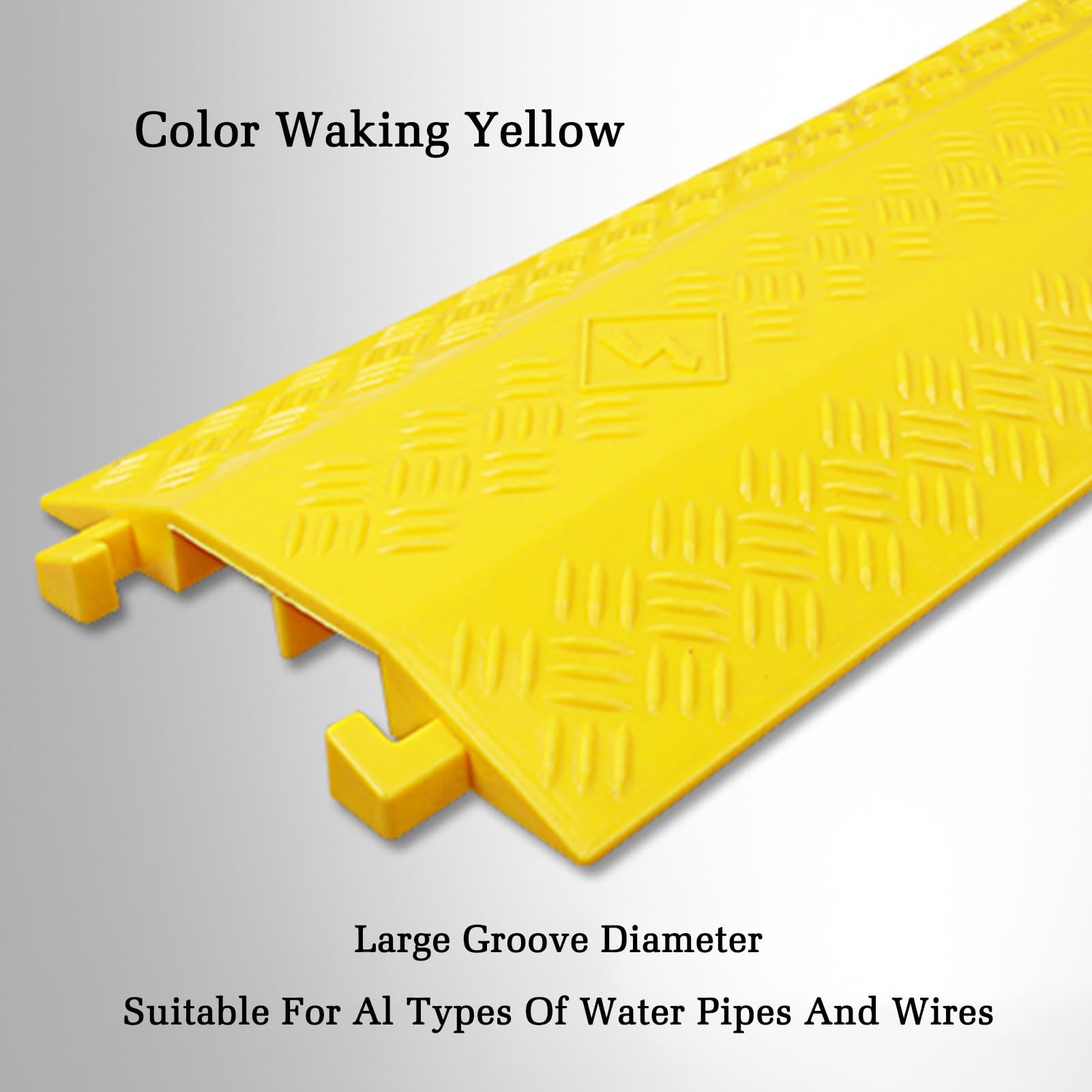 Reductor de Velocidad con canaleta para Cables - Protector de Cables de Goma para entradas de Asfalto, hormigón y Grava - Ideal para Uso en Interiores y Exteriores.