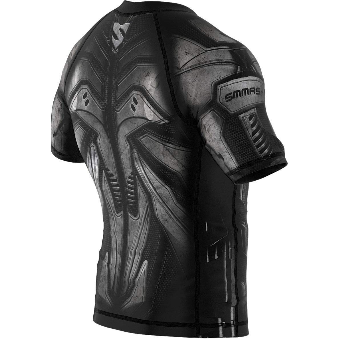 SMMASH Dark Knight Rashguard Short pour garçon - Manches longues - Respirant et léger - Haut de sport pour enfant - Pour MMA, Krav MAGA - T-shirt fonctionnel slim fit - Fabriqué dans l'UE