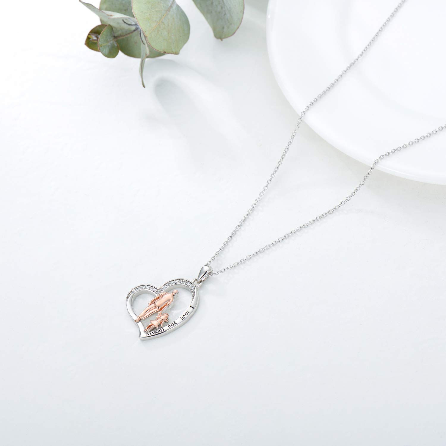 Vater Tochter Halskette für Damen 925 Sterling Silber Tochter Geburtsstein Anhänger Kette Geburtstag Weihnachten Schmuck Geschenke für Daughter von Papa