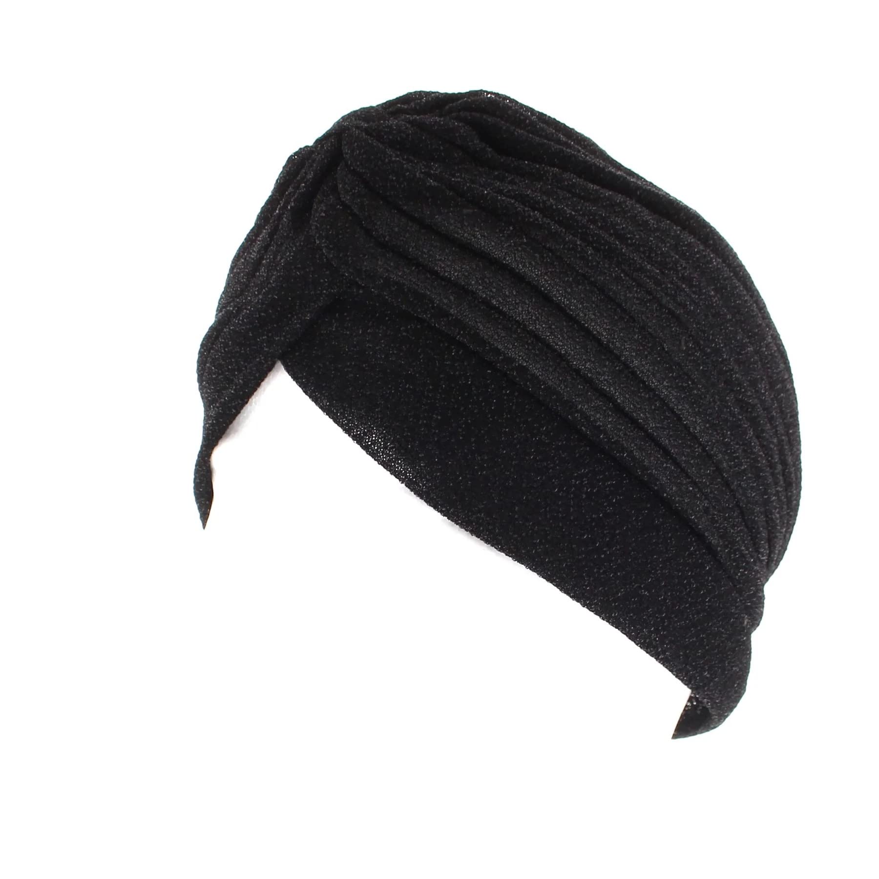 Topkids Accessories Hair Turban Head Wrap Sleep Cap Bonnet Hair Scarf Hairwrap Turbans Stretchy Elastic Hair Towel Chemo Hat Women's Fashion Turbans Women Ladies (Black Glitter Design)