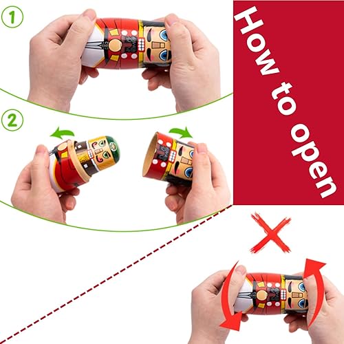 Miniatura 4 de Matryoshka - Juego de muñecas anidadas rusas de madera apilables, juguetes hechos a mano, lindo patrón de cascanueces de dibujos animados, muñecas