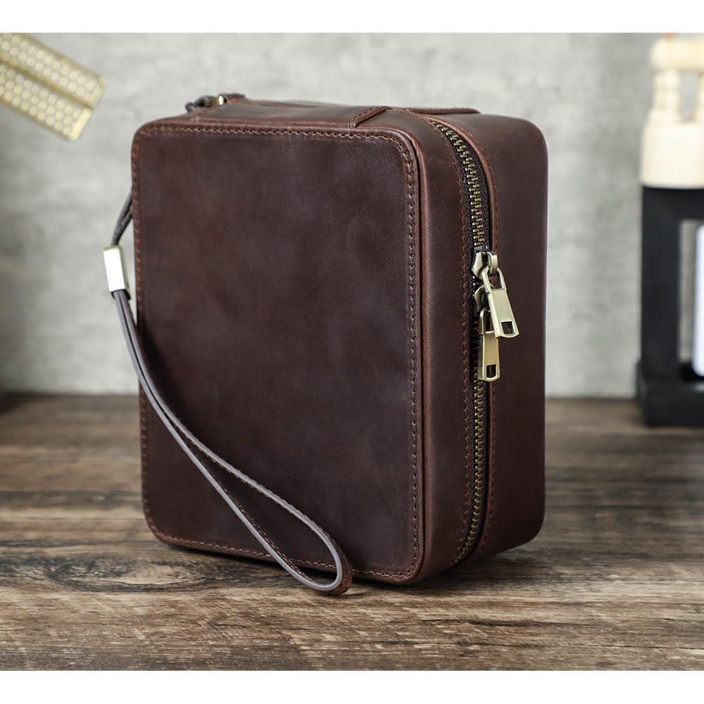 Contacts Scatola per gemelli in pelle, porta occhiali, da uomo, organizer da viaggio, piccolo vassoio imbottito per gemelli, cinturino per orologi, occhiali da sole, anelli e borchie
