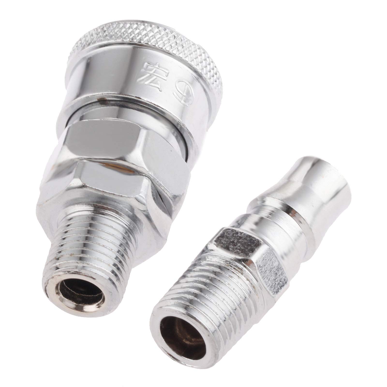 2Pcs Iron Pneumatic Parts Euro Air Line Hose Compressor Connector Quick Release 1/4" BSP Male Thread Coupler Fitting SM20 PM20 DUO ER