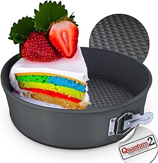RHOLET Cake Tin 8 Inch for Baking, 20cm Springform Baking Tins for Cheesecake, Non-Stick Deep Round Cake Pans, Bakeware, Unique Rhombus Design-Oven Safe, Home and Kitchen