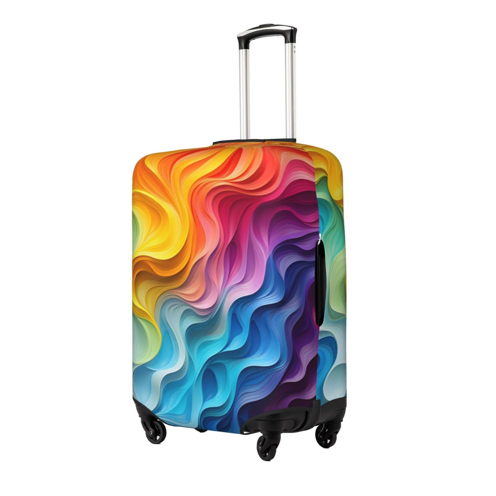 Kofferabdeckungen, Kofferschutzhülle mit Regenbogen-Wellen-Motiv, 18–32 Zoll(M)