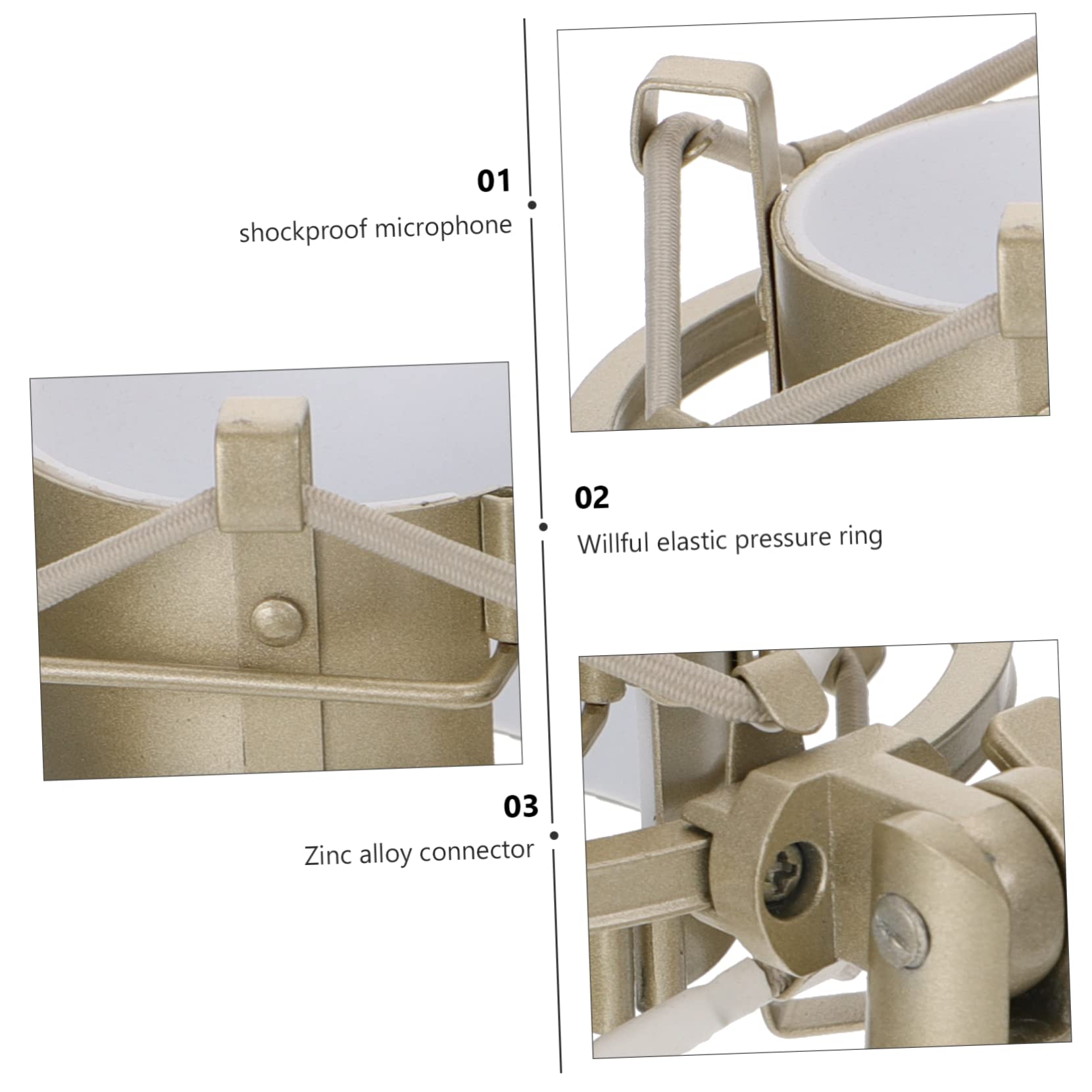 Milisten 3pcs Microphone Holder Metal Shockproof Mount Adjustable Design for Microphone Models Outdoor Use