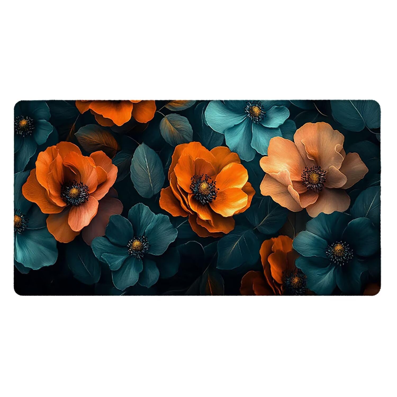 Tapis de Souris Gaming XXL (1200x600mm) - Grand Tapis Bureau Antidérapant Étanche Bords Cousus Caoutchouc Naturel pour Gamer PC Portable Bureau - Précision Vitesse Confort Fleur d'anémone G-916