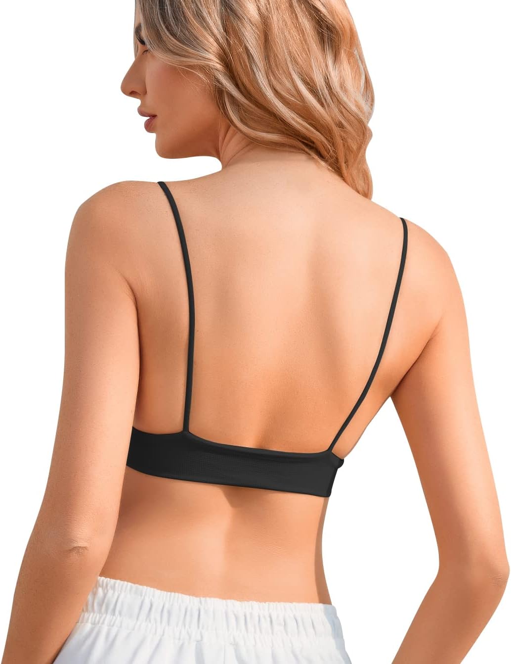 INIBUD Bralette for Women Triangle Cups Removable Padded Wire Free Pull On Closure - Image 5