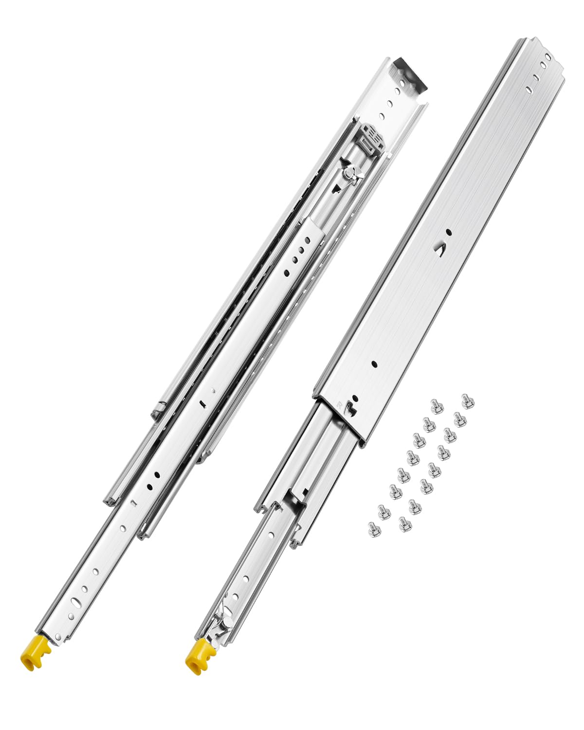 VEVOR 1 Paio Guide per Cassetti a Estensione Completa, Capacità di Carico di 226,​8 kg, Cuscinetti a Sfera con Guida Scorrevole Montaggio Laterale con Serratura Bloccaggio 743 x 76 x 19,​5 mm