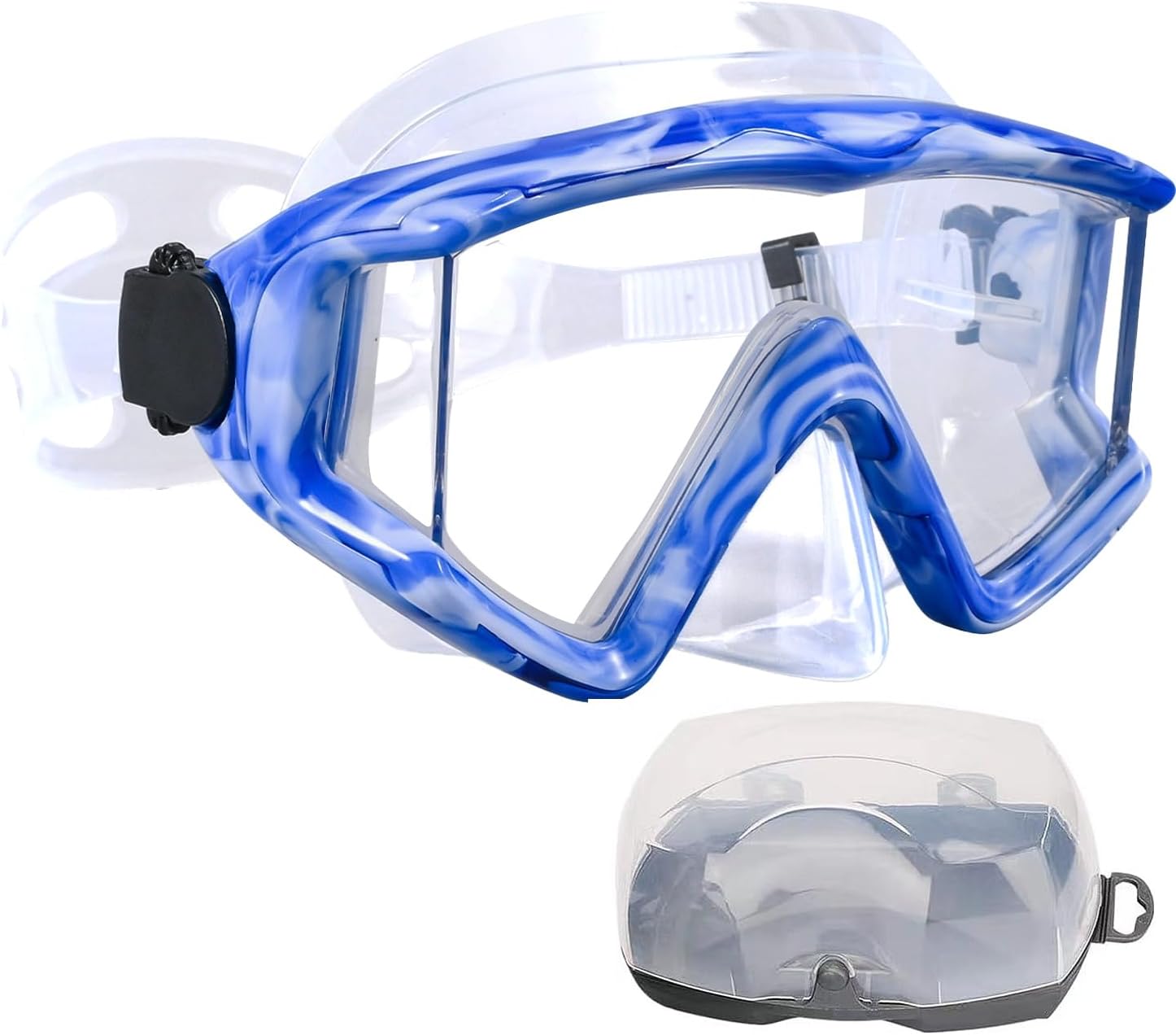 SACBOLADIVING Anti-Fog Diving Mask for Adults - 180° Wide View Scuba Snorkel Swim Goggles with Leak-Proof Silicone Seal