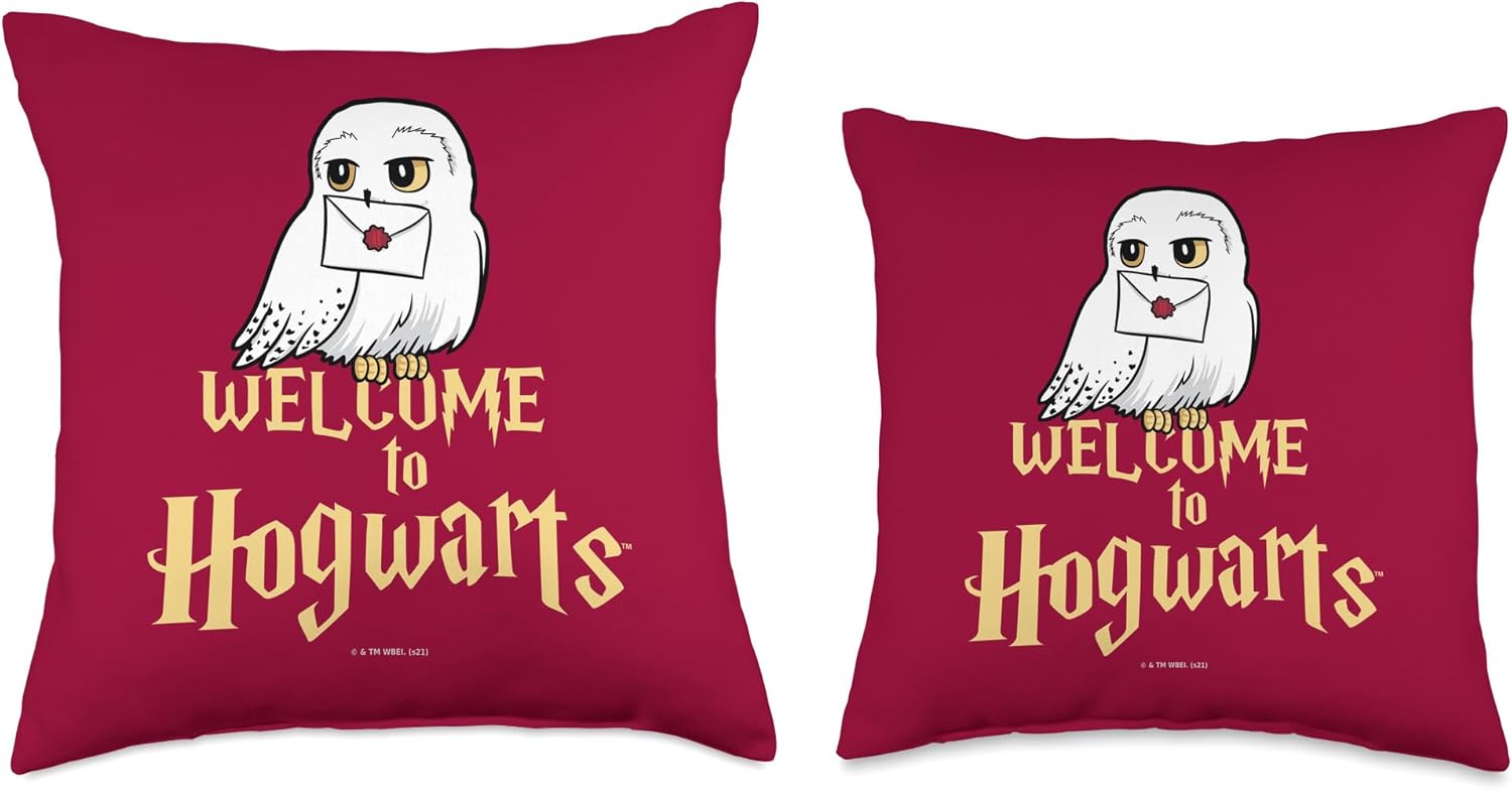 Harry Potter Hedwig Welcome to Hogwarts Throw Pillow