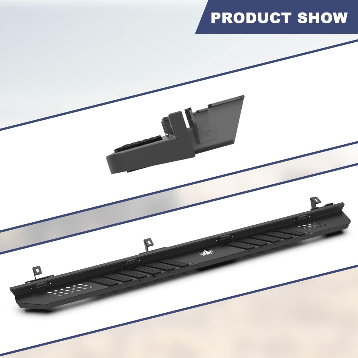 ROXX Steel Running Boards & Steps Nerf Bars Compatible with 2019-2026 Jeep Gladiator JT 4-Door Black, A Pair Black Powder Coated Heavy Duty Off-Road Side Steps