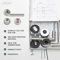Aperit Rozsdamentes Acél Ajtókilincs Pár WC Zárral - Matt Ezüst L Modell Fürdőszobai Beltéri Ajtókhoz, Szerelési Kellékekkel 4