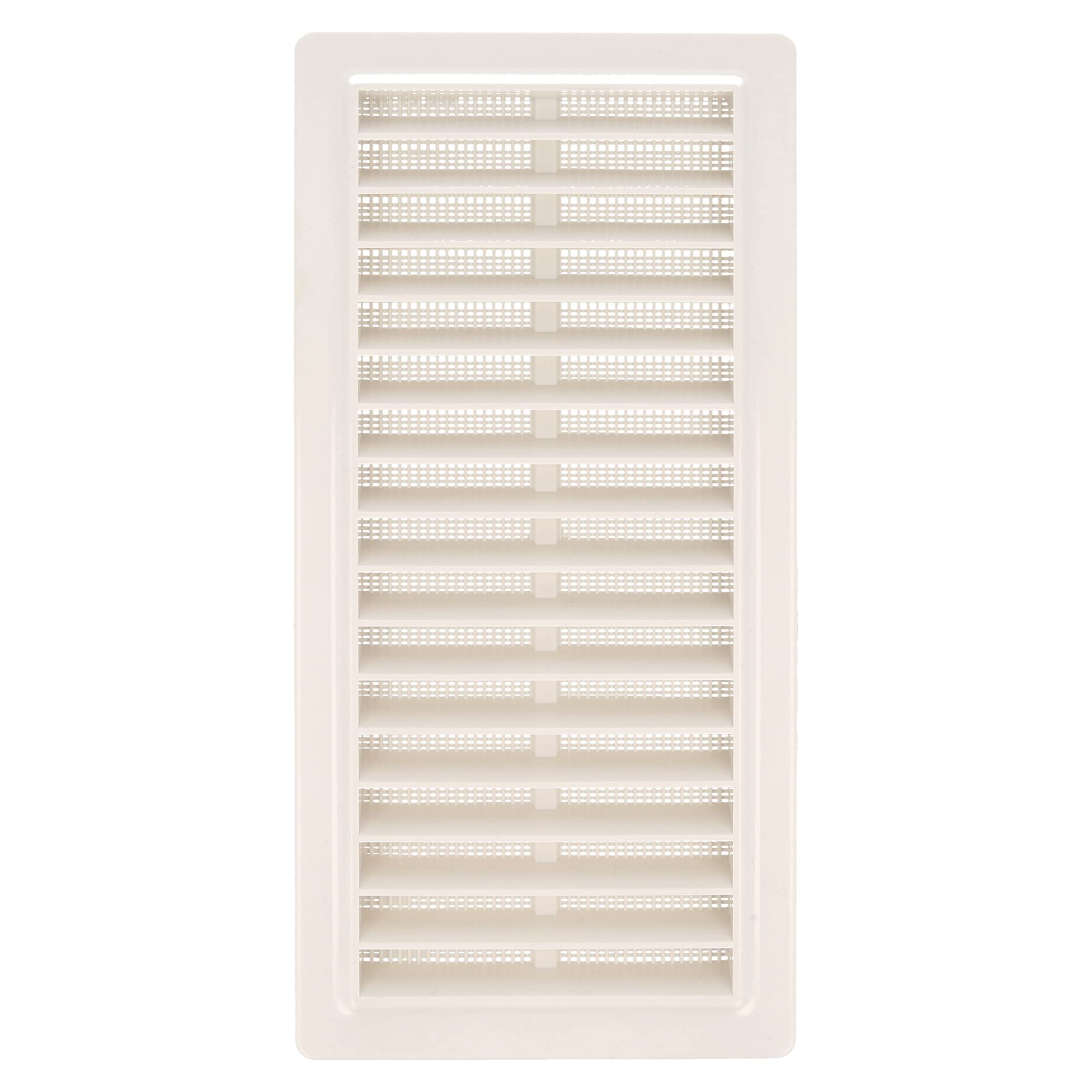 Amig - Rectangular Plastic Grille with Mosquito Net, White, 250 x 120 mm