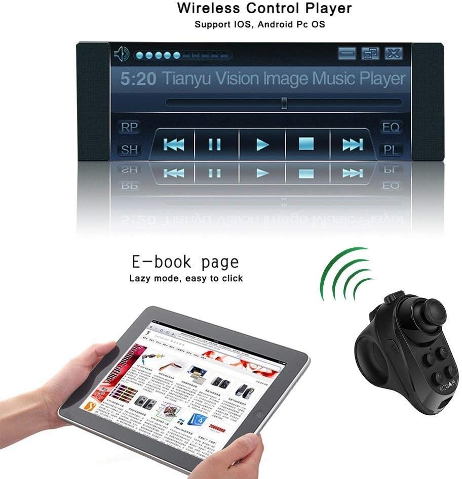 ACGAM R1 gamepad controlling music playback and e-book page turning on a tablet