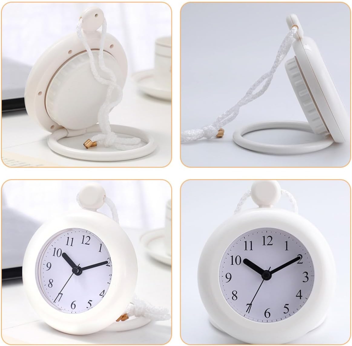 MERRYHAPY Waterproof Bathroom Wall Clock with Vintage Style Lightweight Plastic Shower Clock for High Humidity Environments for Hotel and Bedroom Use