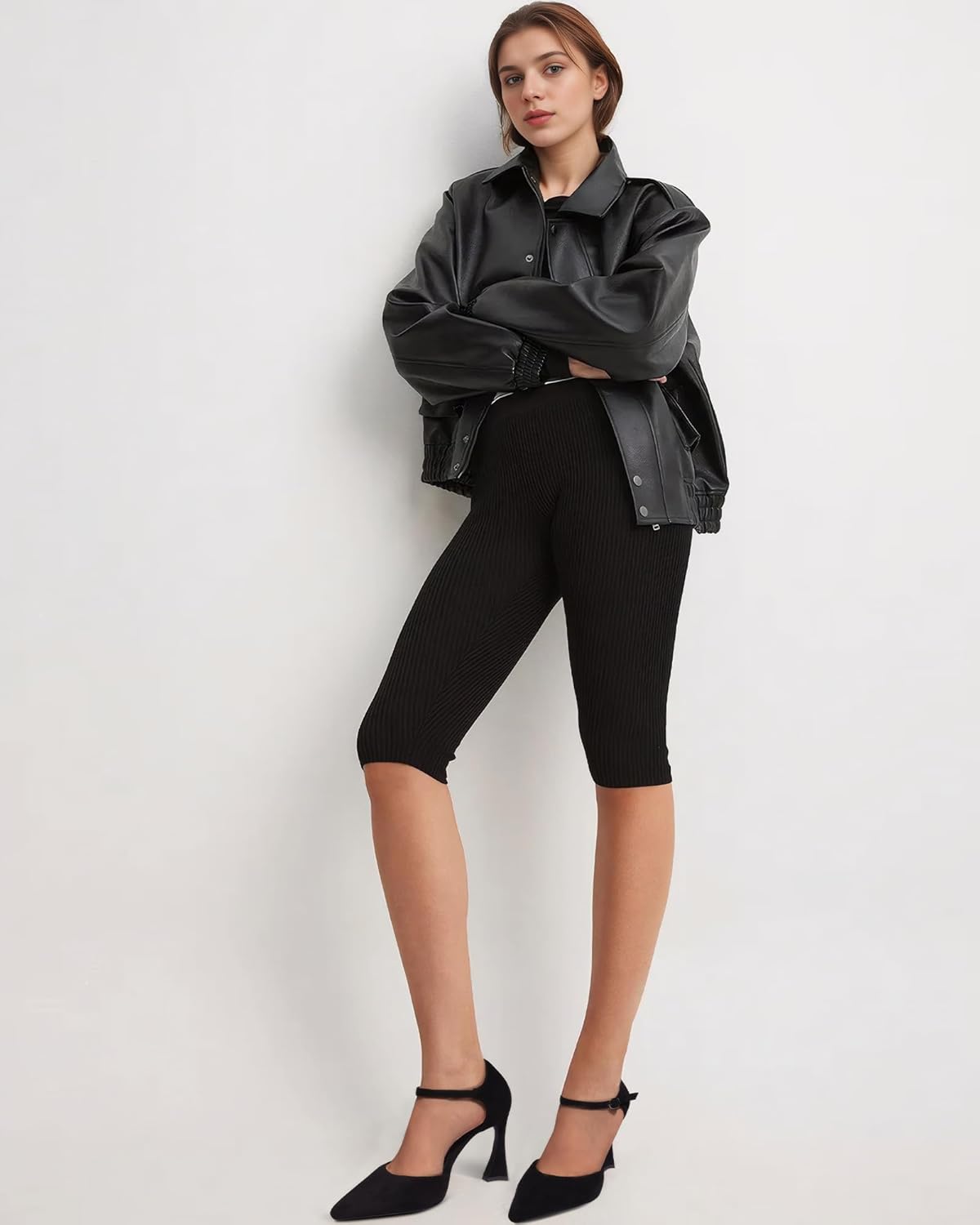 MUCCCUTE High Heels for Women Closed Pointed Toe Comfortable Pumps Ladies 3 Inch Stiletto Slip On Heels Work Wedding D'Orsay Cross Strap Dress Shoes - Image 5