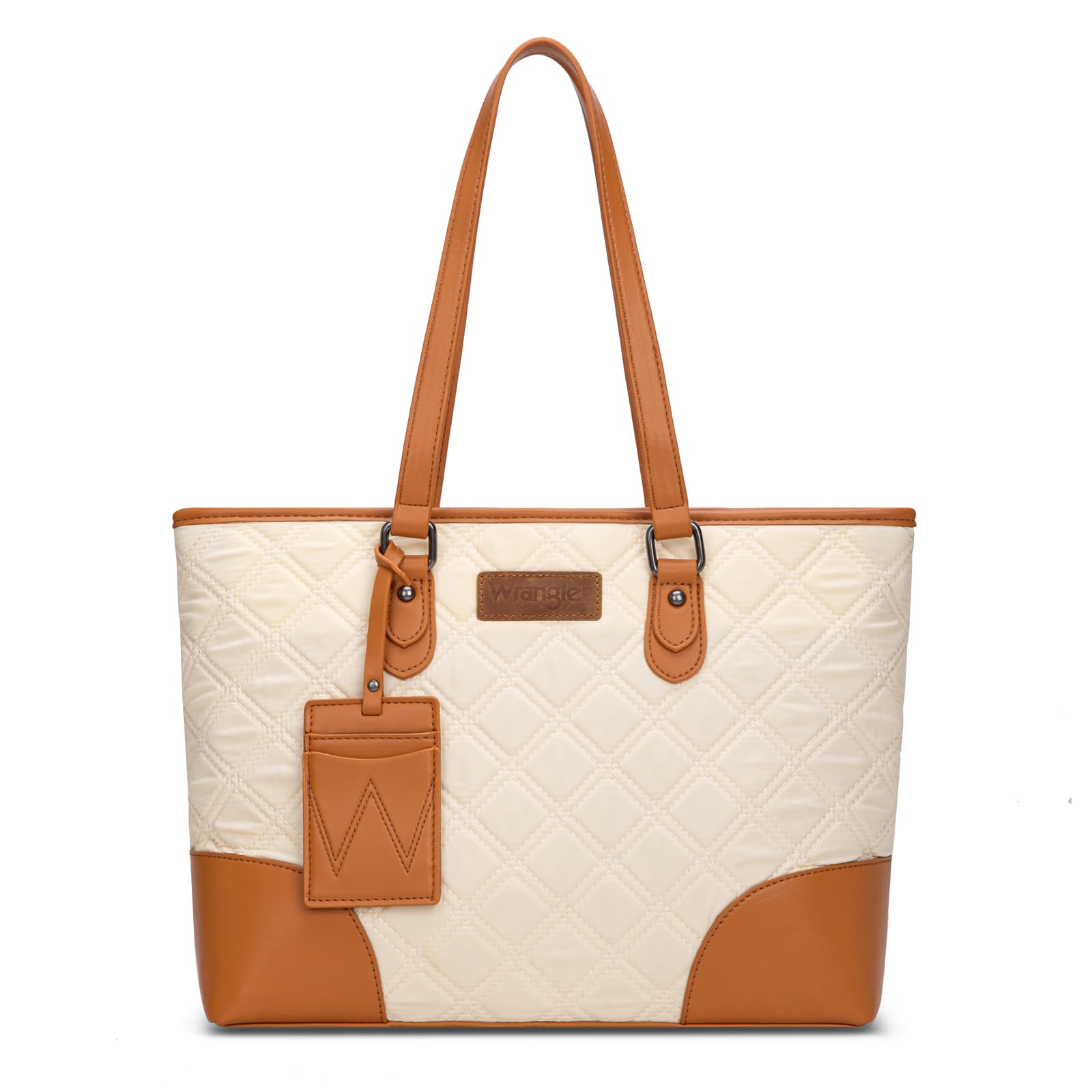 Wrangler Puffer Tote Bags for Women Medium Quilted Shoulder Bag for Work School Lifestyle Purse