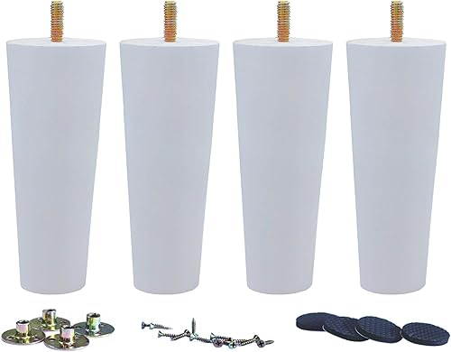 Miniatura 8 de WEICHUAN Sofá redondo negro de madera maciza para muebles, sofá otomano, sofá biplaza otomana, mesa de tocador, patas de sofá de 8 pulgadas, negro,