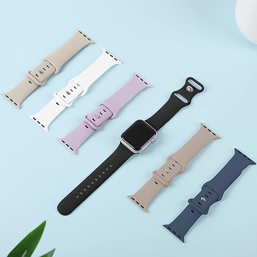 Miniatura 2 de QRose Paquete de 6 correas compatibles con Apple Watch de 1.496 in 1.575 in 1.614 in 1.654 in 1.732 in 1.772 in 1.929 in, correa deportiva de