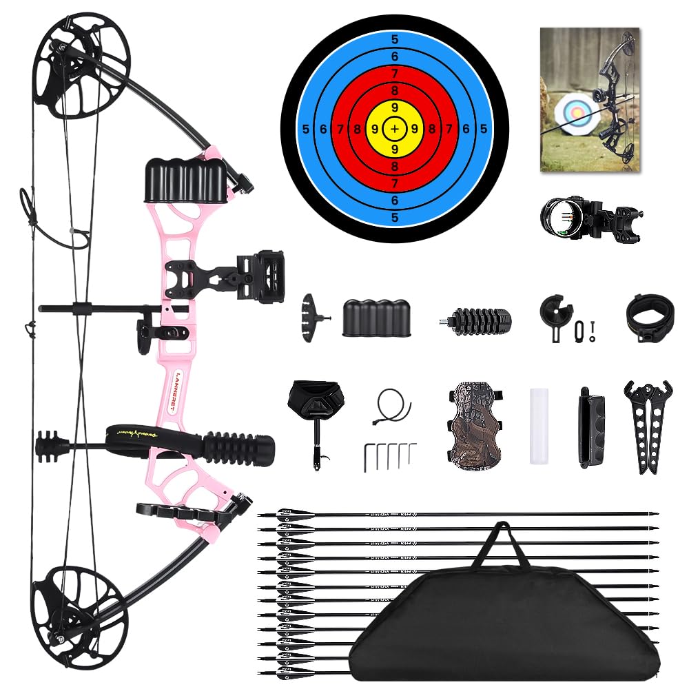 Archery Ready to Hunt Lightweight Compound Bow Package for Adults and Youth，0-50 Lbs Draw Weight,290fps,Limbs Made in USA,with Archery Hunting Equipment 2025 New