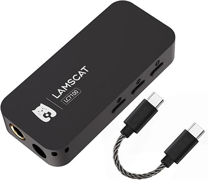 LC7100 USB-C DAC Portable Headphone Amplifier EQ Tuning APP Personalized, 4.4mm/3.5mm 32bit/768kHz High Resolution CS43198 with C-C Cable for Windows/Mac OS/iPad/Android System Black