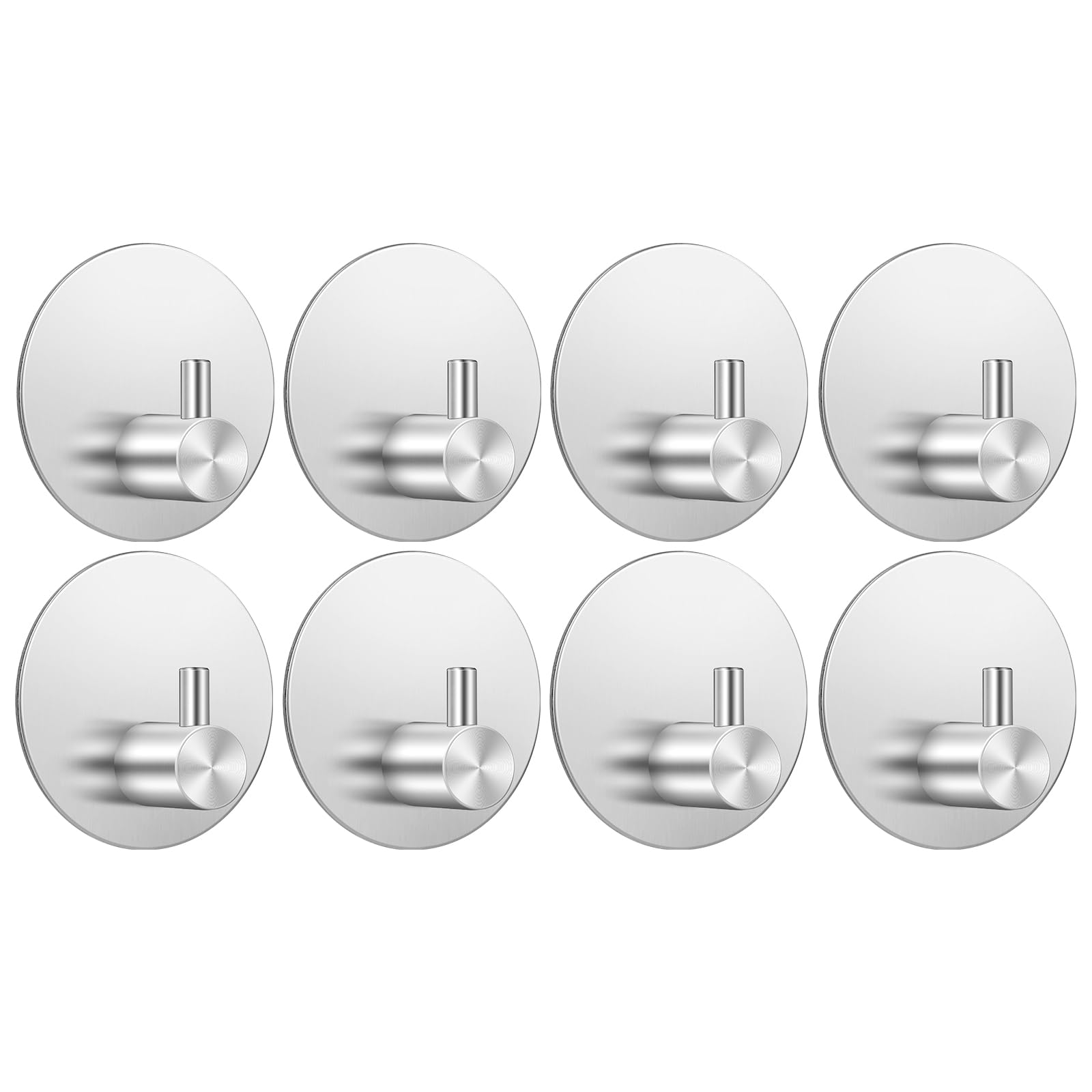 Feligio Ganci Adesivi Cucina, Appendi Accappatoio Bagno, Ganci Appendiabiti Adesivo, Appendini Adesivi Forte Senza Foratura, Argento 8 Pezzi