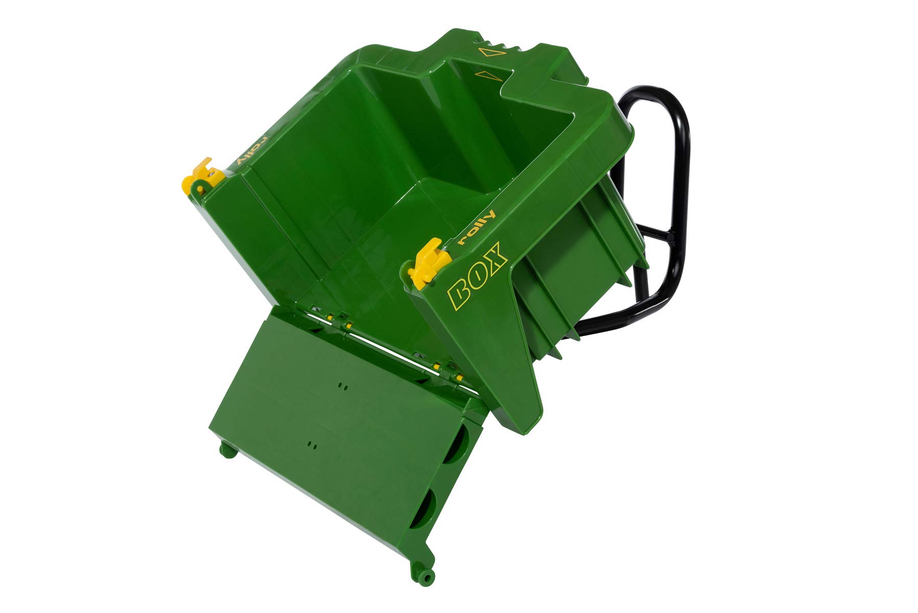 Rolly Toys John Deere rollyBox remolque tractor (función basculante, verde, para niños de 3 a 10 años, para tractores de pedales) 408931
