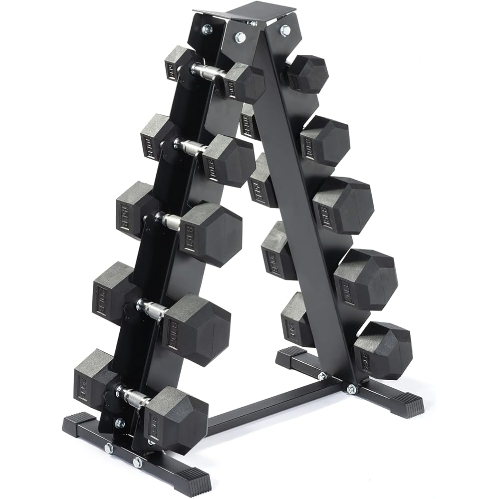 11/mo Finance Iron Crush 150 LBS PVC Dumbbell Set With AFrame Rack