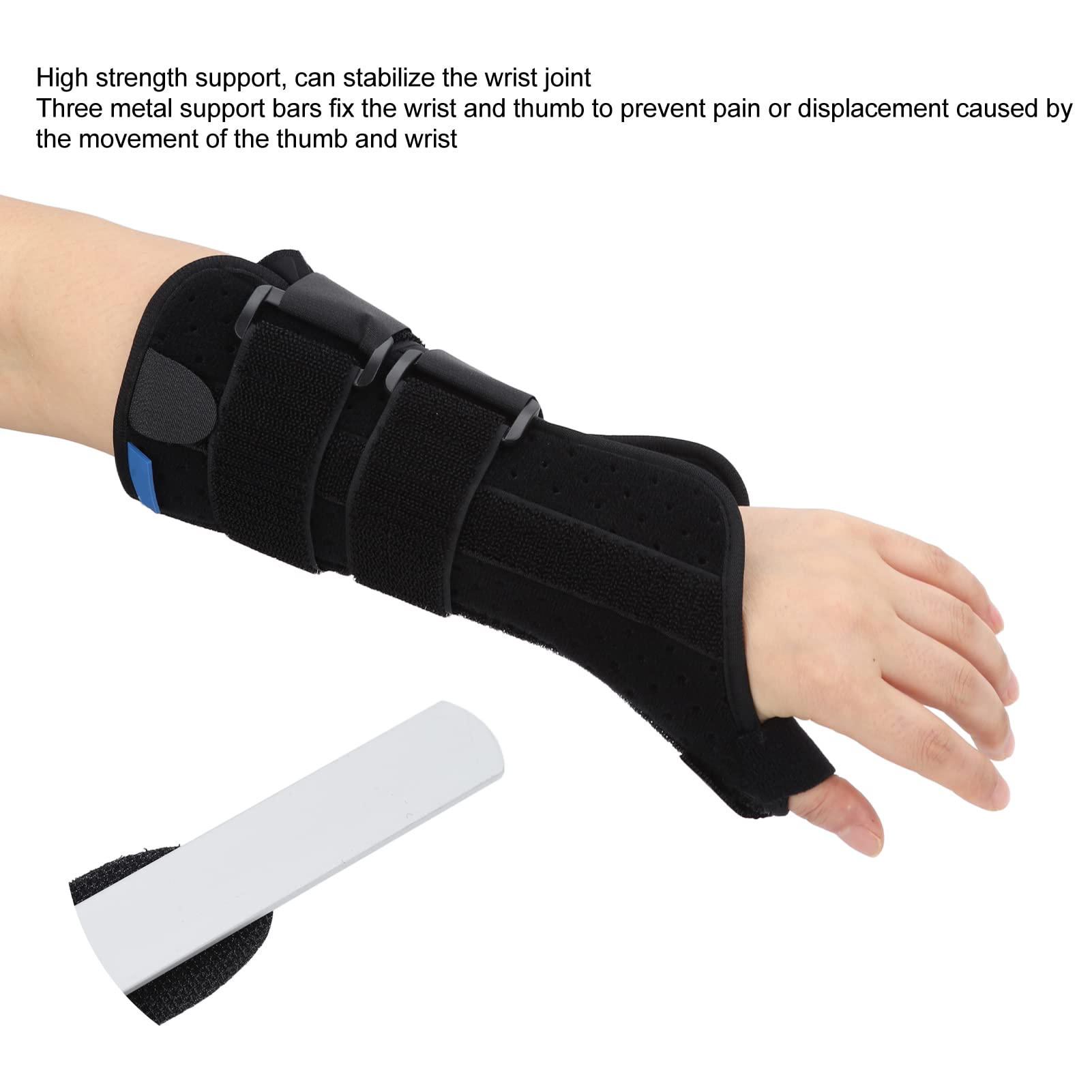 Soporte para pulgar, férula de espica para pulgar, estabilizador de pulgar, soporte completo de firmeza ajustable, muñequera para esguince de muñeca (S-mano izquierda)